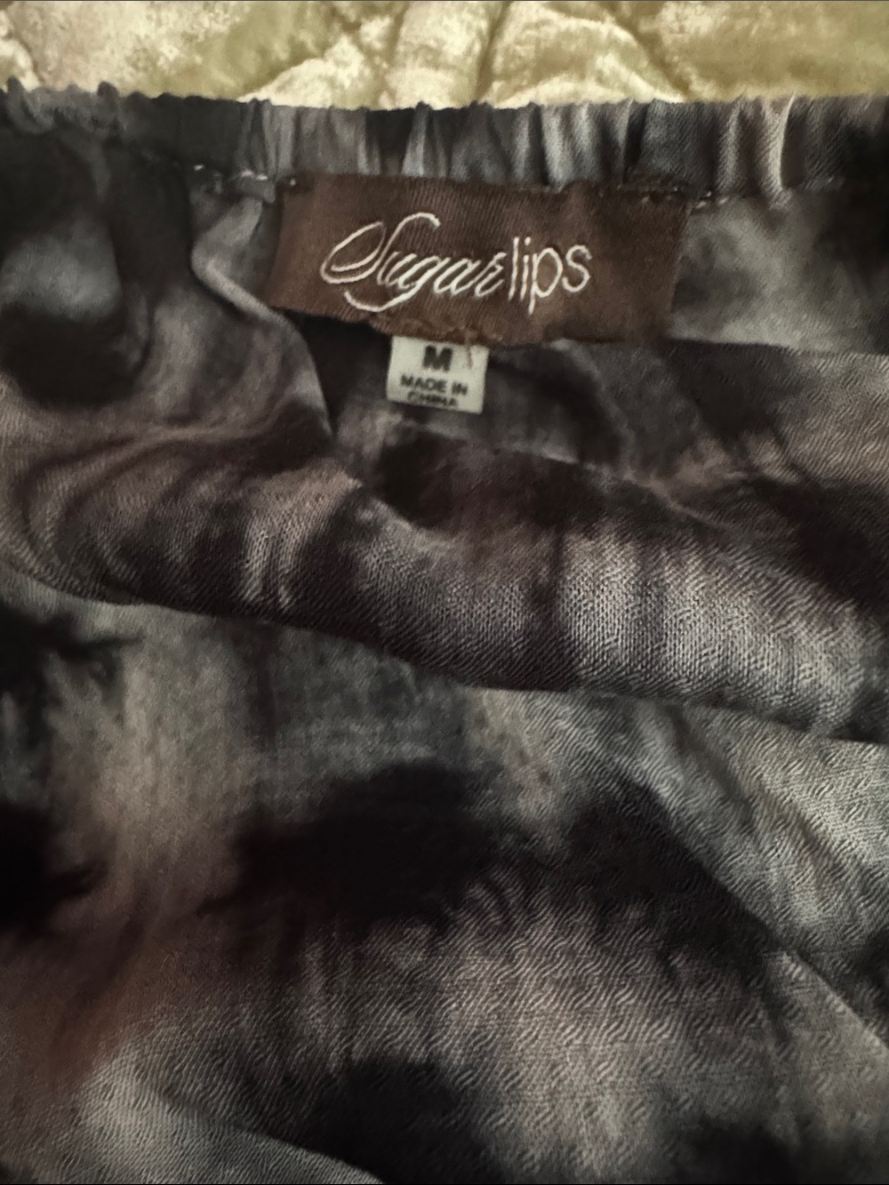Sugar Lips Black White Tie-Dye Halter Dress - Size M - Picture 6 of 8